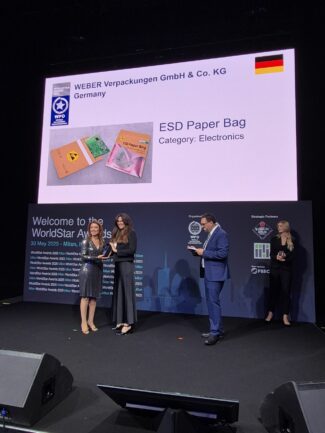 Weber Verpackungen: ESD Paper Bag gewinnt WorldStar Global Packaging Award 2025