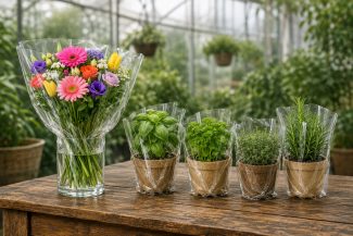 Südpack Planova: Biobasierte PLA-Folie für frische Kräuter und Schnittblumen