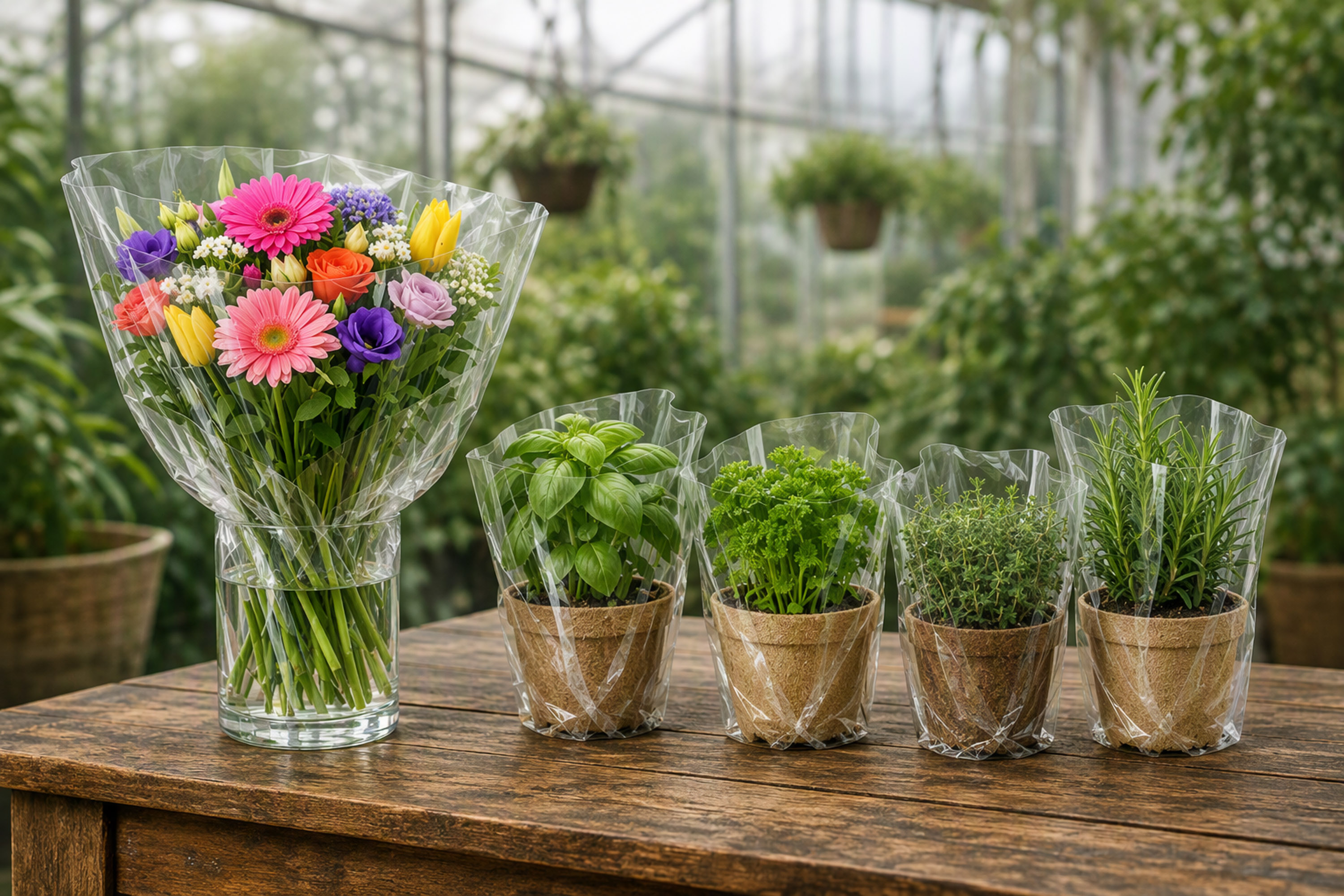 Südpack Planova: Biobasierte PLA-Folie für frische Kräuter und Schnittblumen