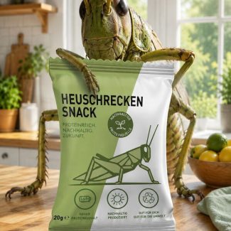 Heuschrecken-Snack inspiriert Verpackungsdummy