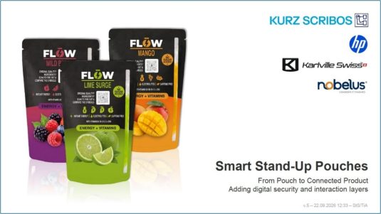Bei Smart Stand-Up Pouches erfolgt über die ValiGate®-Technologie eine Zwei-Faktor-Authentifizierung zur Fälschungssicherung (Quelle: Kurz Scribos)
